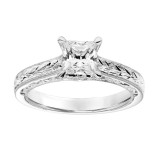 Artcarved Bridal Mounted with CZ Center Vintage Filigree Diamond Engagement Ring Marion 14K White Gold - 31-V792ECW-E.00 photo 4