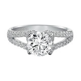 Artcarved Bridal Mounted with CZ Center Classic Engagement Ring Marilyn 14K White Gold - 31-V394GRW-E.00 photo 2