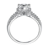 Artcarved Bridal Mounted with CZ Center Classic Engagement Ring Marilyn 14K White Gold - 31-V394GRW-E.00 photo 3