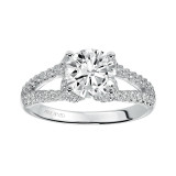 Artcarved Bridal Mounted with CZ Center Classic Engagement Ring Marilyn 14K White Gold - 31-V394GRW-E.00 photo 4