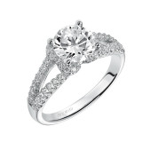 Artcarved Bridal Mounted with CZ Center Classic Engagement Ring Marilyn 14K White Gold - 31-V394GRW-E.00 photo