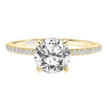 Artcarved Bridal Semi-Mounted with Side Stones Classic Engagement Ring Chelsea 18K Yellow Gold - 31-V820GRY-E.03 photo 2