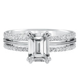 Artcarved Bridal Mounted with CZ Center Classic Americana Engagement Ring Gwendolyn 14K White Gold - 31-V580GEW-E.00 photo 2