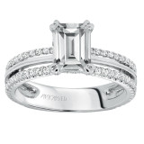 Artcarved Bridal Mounted with CZ Center Classic Americana Engagement Ring Gwendolyn 14K White Gold - 31-V580GEW-E.00 photo 4