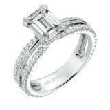 Artcarved Bridal Mounted with CZ Center Classic Americana Engagement Ring Gwendolyn 14K White Gold - 31-V580GEW-E.00 photo