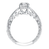 Artcarved Bridal Mounted with CZ Center Vintage Filigree Diamond Engagement Ring Anwen 14K White Gold - 31-V690ERW-E.00 photo 3