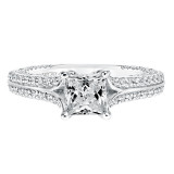 Artcarved Bridal Mounted with CZ Center Contemporary Twist Diamond Engagement Ring Theodora 14K White Gold - 31-V713ECW-E.00 photo 2