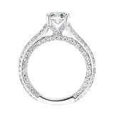 Artcarved Bridal Mounted with CZ Center Contemporary Twist Diamond Engagement Ring Theodora 14K White Gold - 31-V713ECW-E.00 photo 3