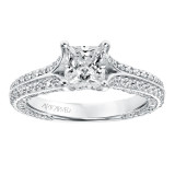 Artcarved Bridal Mounted with CZ Center Contemporary Twist Diamond Engagement Ring Theodora 14K White Gold - 31-V713ECW-E.00 photo 4
