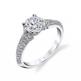 0.28tw Semi-Mount Engagement Ring With 1ct Round Head photo