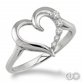 Ashi Diamonds Silver Journey Heart Ring photo