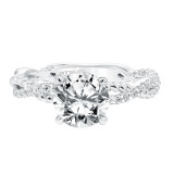 Artcarved Bridal Mounted with CZ Center Contemporary Twist Diamond Engagement Ring Rhea 14K White Gold - 31-V697GRW-E.00 photo 2