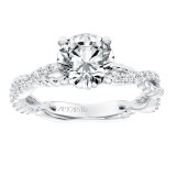 Artcarved Bridal Mounted with CZ Center Contemporary Twist Diamond Engagement Ring Rhea 14K White Gold - 31-V697GRW-E.00 photo 4