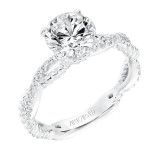 Artcarved Bridal Mounted with CZ Center Contemporary Twist Diamond Engagement Ring Rhea 14K White Gold - 31-V697GRW-E.00 photo