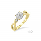 Ashi 14k Yellow Gold Round Cut Diamond Lovebright Engagement Ring photo