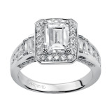 Artcarved Bridal Mounted with CZ Center Contemporary Halo Engagement Ring Simone 14K White Gold - 31-V361GEW-E.00 photo 4