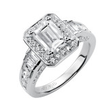 Artcarved Bridal Mounted with CZ Center Contemporary Halo Engagement Ring Simone 14K White Gold - 31-V361GEW-E.00 photo