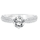 Artcarved Bridal Mounted with CZ Center Classic Diamond Engagement Ring Eloise 14K White Gold - 31-V661ERW-E.00 photo 2