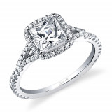 0.39tw Semi-Mount Engagement Ring With 1ct Princess Head photo