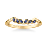Artcarved Bridal Mounted with Side Stones Contemporary Wedding Band 14K Yellow Gold & Blue Sapphire - 31-V317SY-L.00 photo 2