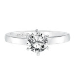 Artcarved Bridal Mounted with CZ Center Classic Solitaire Engagement Ring Jesse 14K White Gold - 31-V696ERW-E.00 photo 2
