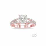 Ashi 14k Rose Gold Round Cut Diamond Lovebright Engagement Ring photo 2