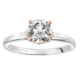 Artcarved Bridal Semi-Mounted with Side Stones Contemporary Rope Solitaire Engagement Ring Clarice 14K White Gold Primary & 14K Rose Gold - 31-V584ERR-E.01 photo 3