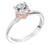 Artcarved Bridal Semi-Mounted with Side Stones Contemporary Rope Solitaire Engagement Ring Clarice 14K White Gold Primary & 14K Rose Gold - 31-V584ERR-E.01 photo