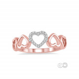 Ashi 10k Rose Gold Heart Shaped Diamond Ring photo 2