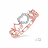 Ashi 10k Rose Gold Heart Shaped Diamond Ring photo