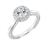 Artcarved Bridal Semi-Mounted with Side Stones Contemporary Twist Halo Engagement Ring Leilani 14K White Gold - 31-V710ERW-E.01 photo