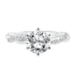 Artcarved Bridal Mounted with CZ Center Contemporary Twist Engagement Ring Marnie 14K White Gold - 31-V659GRW-E.00 photo 2
