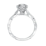 Artcarved Bridal Mounted with CZ Center Contemporary Twist Engagement Ring Marnie 14K White Gold - 31-V659GRW-E.00 photo 3