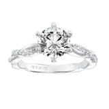 Artcarved Bridal Mounted with CZ Center Contemporary Twist Engagement Ring Marnie 14K White Gold - 31-V659GRW-E.00 photo 4