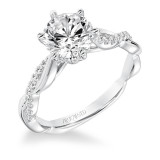 Artcarved Bridal Mounted with CZ Center Contemporary Twist Engagement Ring Marnie 14K White Gold - 31-V659GRW-E.00 photo