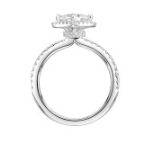Artcarved Bridal Semi-Mounted with Side Stones Contemporary Halo Engagement Ring Joy 18K White Gold - 31-V900ECW-E.03 photo 3