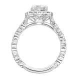 Artcarved Bridal Mounted with CZ Center Vintage Vintage Halo Engagement Ring Lilith 14K White Gold - 31-V824ERW-E.00 photo 3