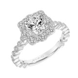 Artcarved Bridal Mounted with CZ Center Vintage Vintage Halo Engagement Ring Lilith 14K White Gold - 31-V824ERW-E.00 photo
