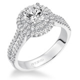 Artcarved Bridal Mounted with CZ Center Classic Halo Engagement Ring Kristen 14K White Gold - 31-V609ERW-E.00 photo
