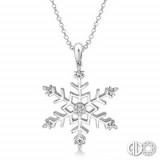 Ashi Diamonds Silver Snow Flake Pendant photo