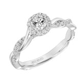 Artcarved Bridal Mounted Mined Live Center Contemporary One Love Halo Engagement Ring Kinsley 14K White Gold - 31-V657ARW-E.00 photo