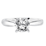 Artcarved Bridal Mounted with CZ Center Classic Solitaire Engagement Ring Nelly 14K White Gold - 31-V618GRW-E.00 photo 2