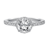 Artcarved Bridal Mounted with CZ Center Classic Halo Engagement Ring Layla 14K White Gold - 31-V324ERW-E.00 photo 2