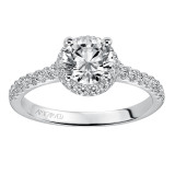 Artcarved Bridal Mounted with CZ Center Classic Halo Engagement Ring Layla 14K White Gold - 31-V324ERW-E.00 photo 4