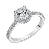 Artcarved Bridal Mounted with CZ Center Classic Halo Engagement Ring Layla 14K White Gold - 31-V324ERW-E.00 photo
