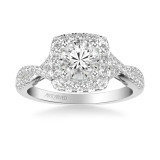 Artcarved Bridal Mounted with CZ Center Contemporary Lyric Halo Engagement Ring Shelby 14K White Gold - 31-V1013ERW-E.00 photo 2