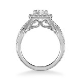 Artcarved Bridal Mounted with CZ Center Contemporary Lyric Halo Engagement Ring Shelby 14K White Gold - 31-V1013ERW-E.00 photo 3