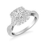 Artcarved Bridal Mounted with CZ Center Contemporary Lyric Halo Engagement Ring Shelby 14K White Gold - 31-V1013ERW-E.00 photo