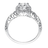 Artcarved Bridal Mounted with CZ Center Vintage Filigree Halo Engagement Ring Piper 14K White Gold - 31-V531ERW-E.00 photo 3