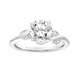 Artcarved Bridal Mounted with CZ Center Contemporary Floral Solitaire Engagement Ring Lilac 14K White Gold - 31-V783GRW-E.00 photo 4